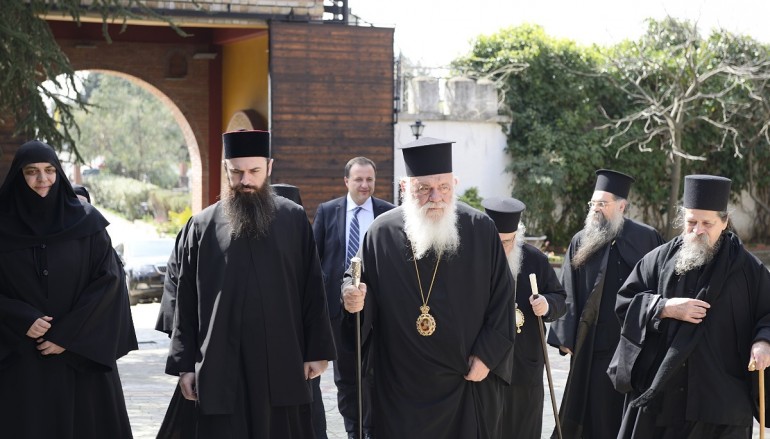 Ο Αρχιεπίσκοπος στο Ησυχαστήριο του Αγ. Γρηγορίου Παλαμά Κουφαλίων (ΦΩΤΟ)