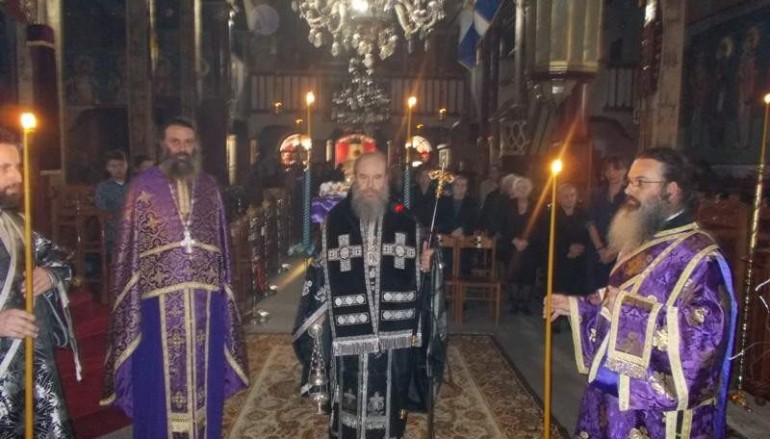 Προηγιασμένη Θ. Λειτουργία από τον Μητροπολίτη Ιερισσού (ΦΩΤΟ)