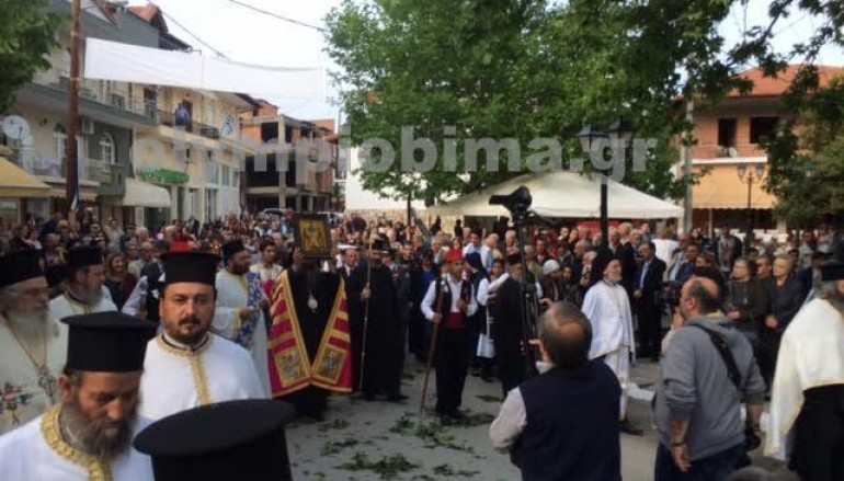 Υποδοχή του Τιμίου Ξύλου στον Κολινδρό Πιερίας (ΦΩΤΟ)