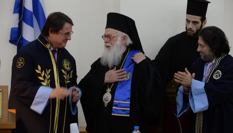 Ο Αρχιεπίσκοπος Αλβανίας επίτιμος Διδάκτωρ του Πανεπιστημίου Πελοποννήσου (ΦΩΤΟ-ΒΙΝΤΕΟ)