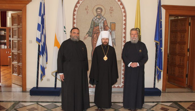 Συνάντηση του Μητροπολίτη Βολοκολάμσκ με τον Αρχιεπίσκοπο και τον Πρόεδρο της Κύπρου (ΦΩΤΟ)