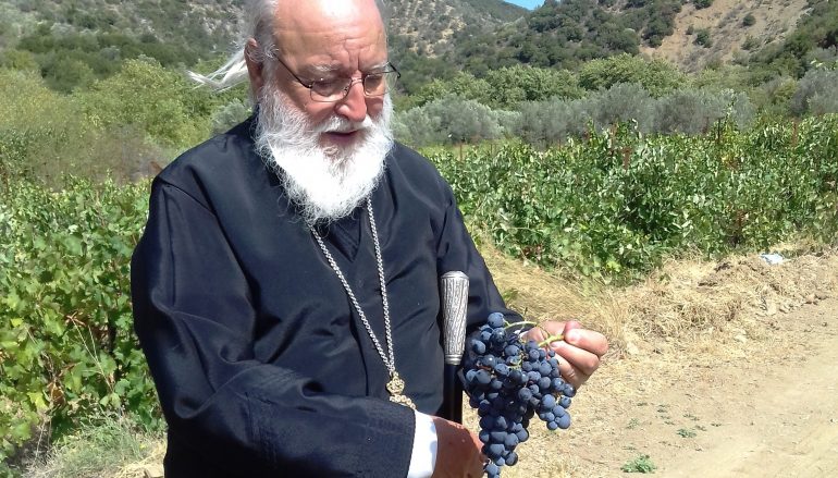Ο Μητροπολίτης Μαντινείας ευλογεί τον αμπελώνα της Ι. Μονής Προδρόμου (ΦΩΤΟ)