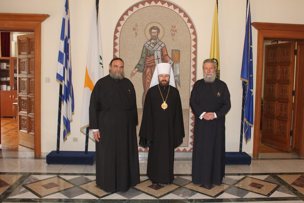Συνάντηση του Μητροπολίτη Βολοκολάμσκ με τον Αρχιεπίσκοπο και τον Πρόεδρο της Κύπρου (ΦΩΤΟ)