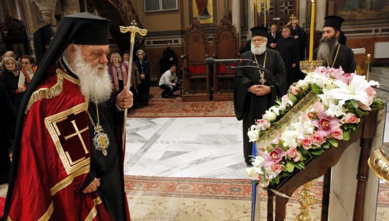 Η Ακολουθία του Ακαθίστου Ύμνου από τον Αρχιεπίσκοπο Ιερώνυμο (ΦΩΤΟ)