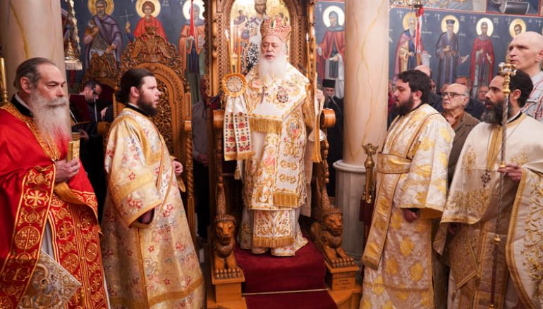 Εσπερινός στην πανηγυρίζουσα Ι. Μονή Παναγίας Δοβρά (ΦΩΤΟ)