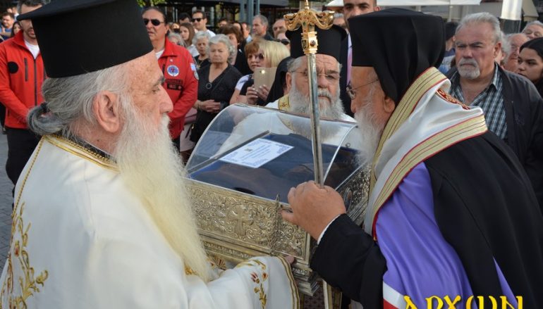 Η Τρίπολη υποδέχθηκε τα Ιερά Λείψανα των Πολιούχων της (ΦΩΤΟ)