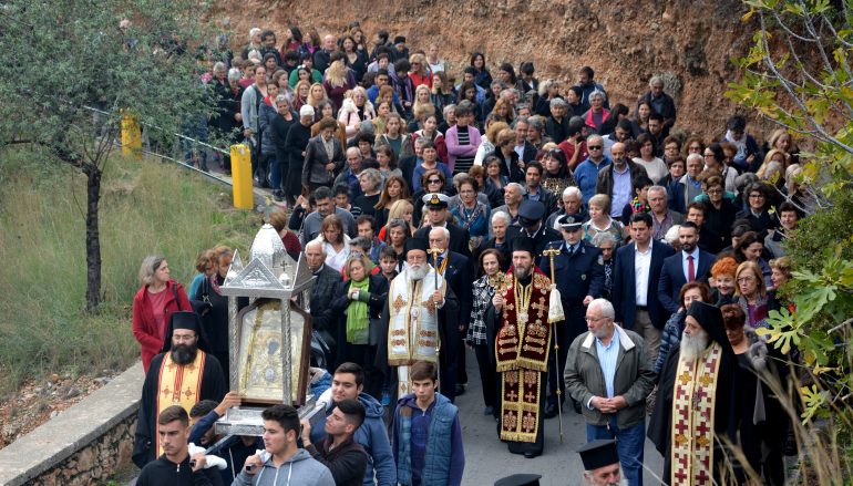 Την Εικόνα της Παναγίας Έλωνας υποδέχθηκε το Λεωνίδιο (ΦΩΤΟ)