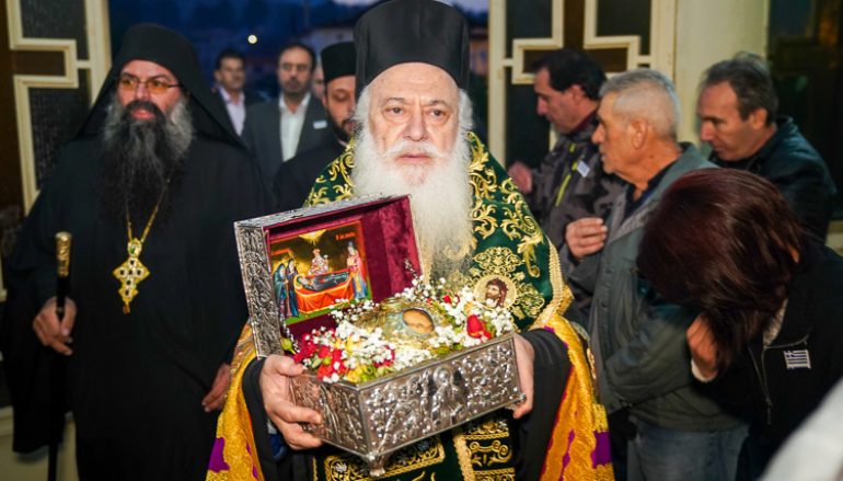 Tην τιμία κάρα του Οσίου Δαβίδ του εν Ευβοία υποδέχθηκε η Βέροια