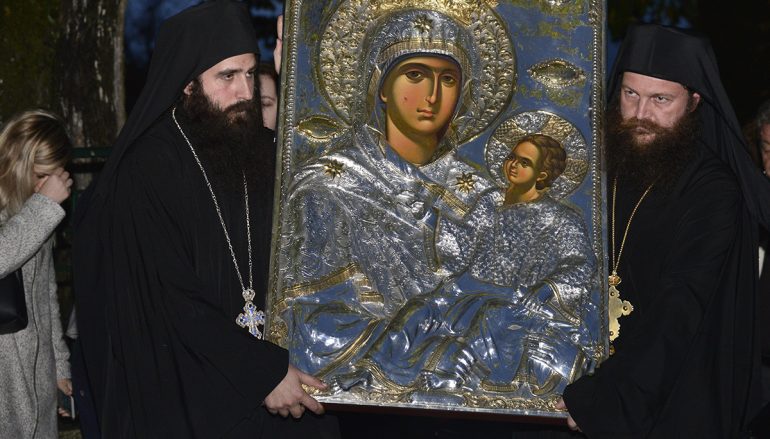 Ο ερχομός της Παναγίας Εσφαγμένης στο ανδρικό μοναστήρι του Τρικόρφου