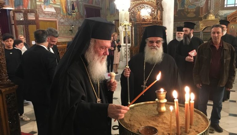 Ο Αρχιεπίσκοπος στον I. Ναό Αγίων Κωνσταντίνου και Ελένης Ομονοίας