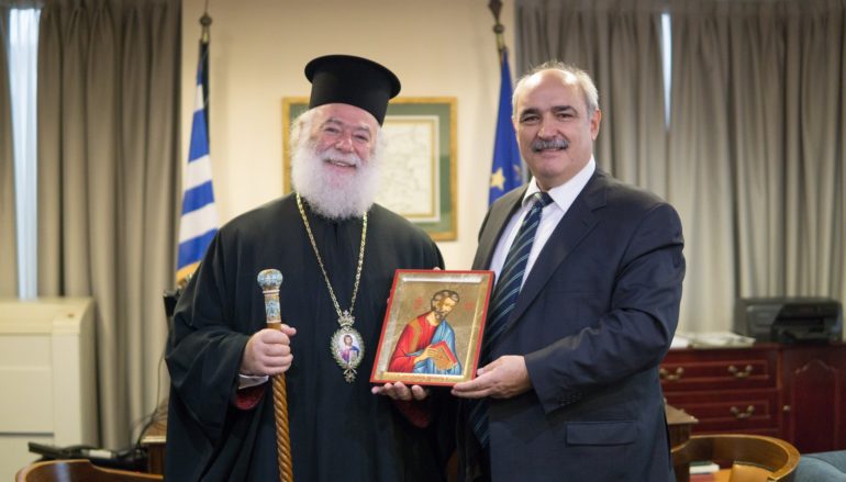 Τον ΥΦΥΠΕΞ Μπόλαρη επισκέφθηκε ο Πατριάρχης Αλεξανδρείας