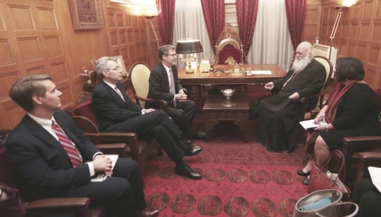 Συνάντηση του Αρχιεπισκόπου με τον Πρεσβευτή των Η.Π.Α.