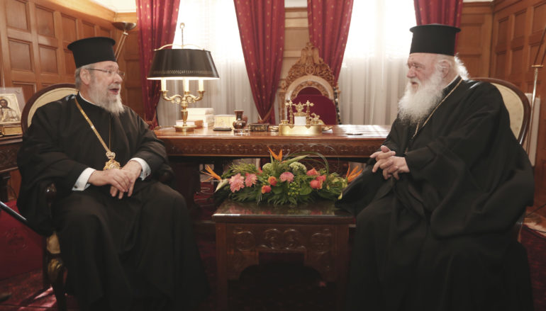 Συνάντηση Αρχιεπισκόπου Αθηνών με τον Αρχιεπίσκοπο Κύπρου