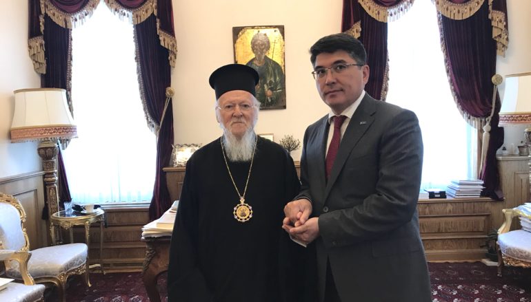 Ο Πρόεδρος του Οργανισμού Διαθρησκειακού Διαλόγου του Καζαχστάν στον Οικ. Πατριάρχη