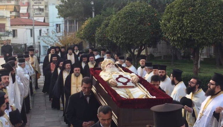 Υποδοχή του σκηνώματος του μακαριστού Μητροπολίτη πρ. Ν. Ιωνίας Κωνσταντίνου