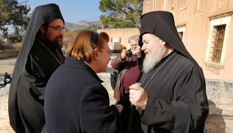 Η Υπουργός Πολιτισμού στην Ι. Μονή Τζαγκαρόλων Κρήτης