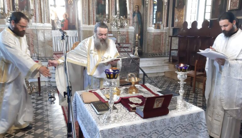 Αρχιερατική Θ. Λειτουργία Ευαγγελιστή Μάρκου στον Ι. Παρθενώνα Παναγίας Βοηθείας Χίου
