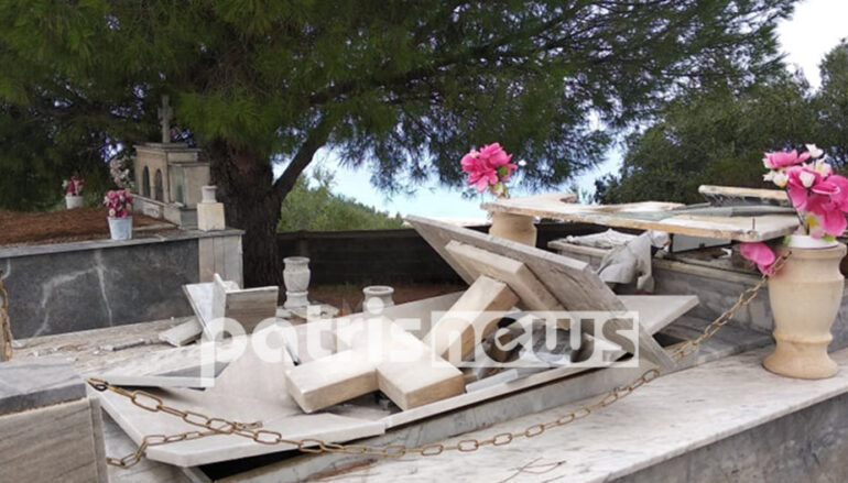 Άγιος Ηλίας Ζαχάρως: «Άνοιξαν» οι τάφοι από τους θυελλώδεις ανέμους
