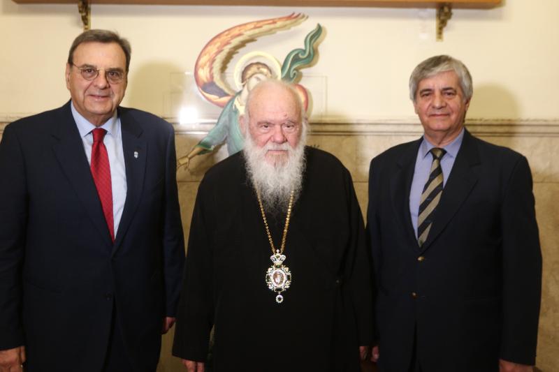 Συνάντηση Αρχιεπισκόπου με τον Πρόεδρο της Ελληνικής Ολυμπιακής Επιτροπής