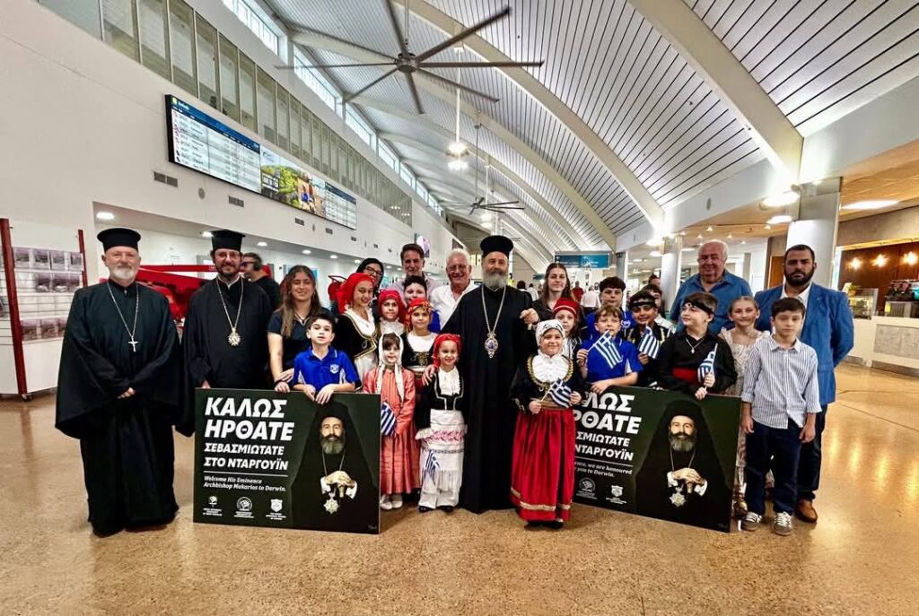 Άφιξη του Αρχιεπισκόπου Αυστραλίας Μακαρίου στο Ντάργουιν 