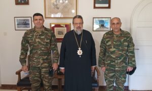 Επίσκεψη του νέου Διοικητή της 77 Μ.Ε. Καλαμάτας στον Μητροπολίτη Μεσσηνίας