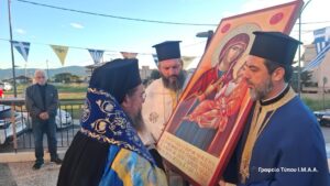 Αντίγραφο της Παναγίας Πορταΐτισσας στον Ι. Ν. Αγίας Βαρβάρας Αγρινίου